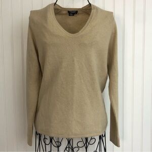 Prague Cashmere Tan Scoop-neck Sweater